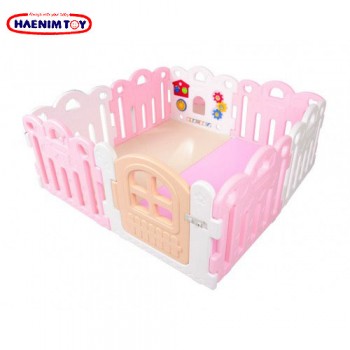 Haenim Korea Baby Play Yard Petit 8 Panels White Pink Foldable