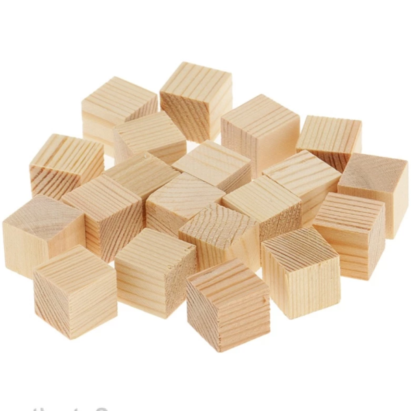 Wooden Cube Colourful & Natural Wood Colour 2.5cm (Ready Stock) - Image 2