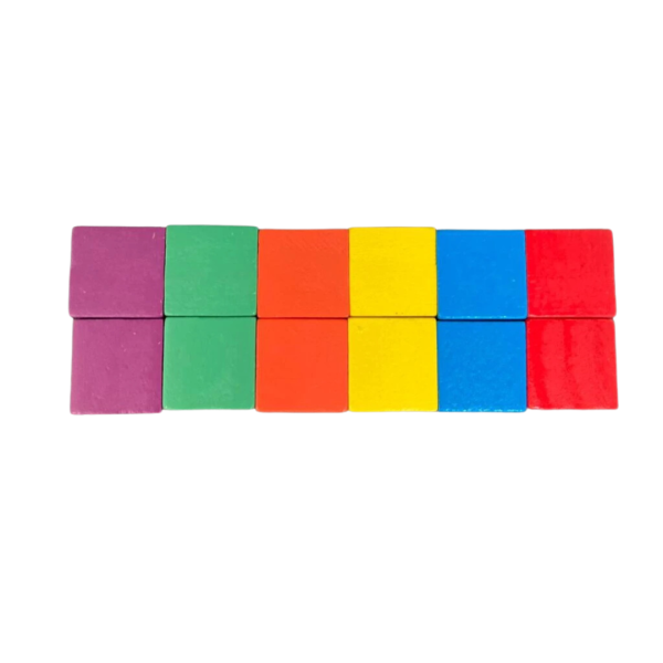 Wooden Cube Colourful & Natural Wood Colour 2.5cm (Ready Stock) - Image 3