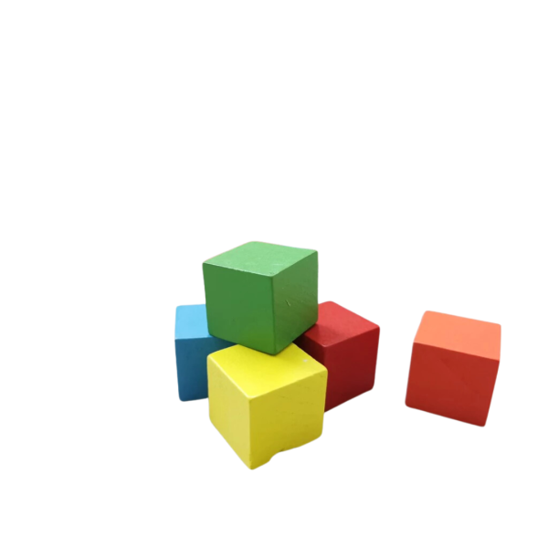 Wooden Cube Colourful & Natural Wood Colour 2.5cm (Ready Stock) - Image 5