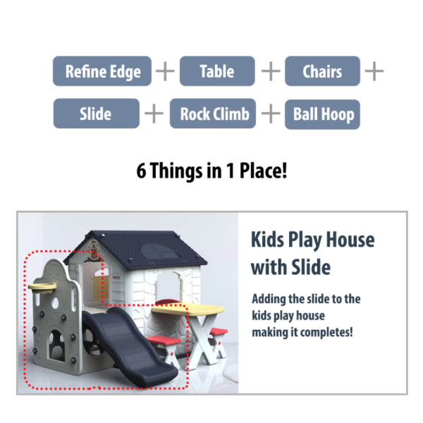 Anuri - Korea Fun Park Play House with Slide | Navy Blue - Image 2