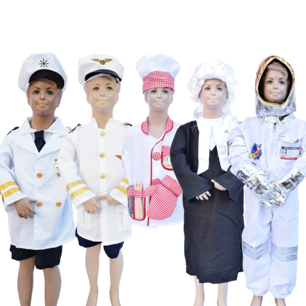 Costume for Kids Pretend Play - Career kostum - Nurse - Captain - Shipmaster - chef - Judge - Astronaut-fireman