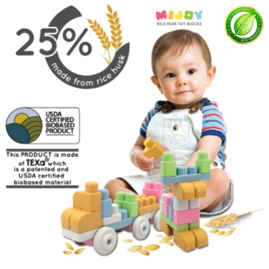 Educational Toys - Mijoy Rice Husk Baby Blocks, Non-Toxic, Premium Quality , Gift Set Ready Stock Building Blocks Building Block