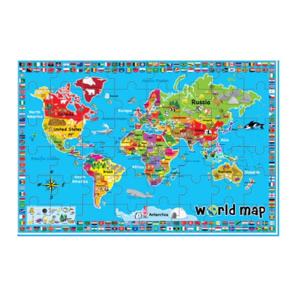 Educational Toys - World Map Puzzle, EVA Jigsaw Puzzle, Educational Puzzle Birthday Gift Set for Boys and Girls