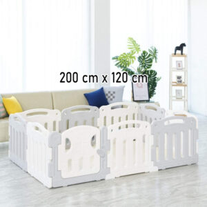 Anuri - Korea Elegant Baby Room Play Yard Baby Safety Fence Guard White + Grey 120 x 200 cm