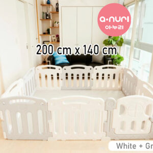 Anuri - Korea Elegant Baby Room Play Yard Baby Safety Fence Guard White + Grey 140 x 200 cm