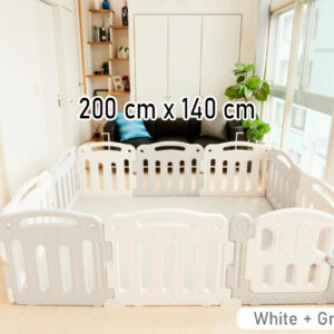 Anuri - Korea Elegant Baby Room Play Yard Baby Safety Fence Guard White + Grey 140 x 200 cm