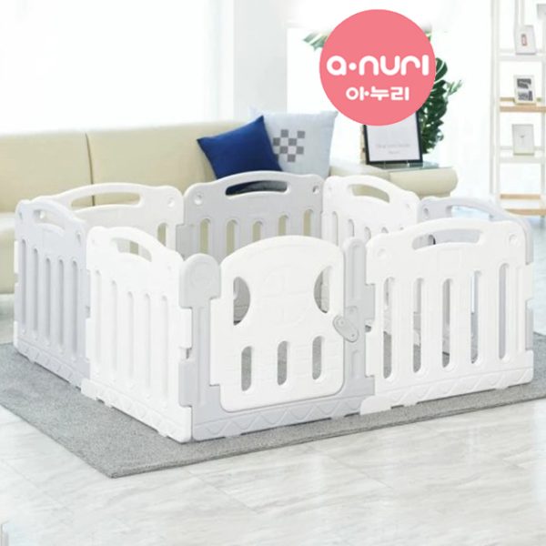 Anuri - Korea Elegant Baby Room Play Yard Baby Safety Fence Guard White + Grey 140 x 140 cm