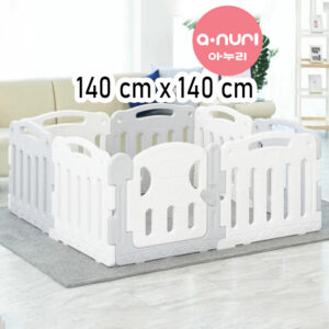 Anuri - Korea Elegant Baby Room Play Yard Baby Safety Fence Guard White + Grey 140 x 140 cm