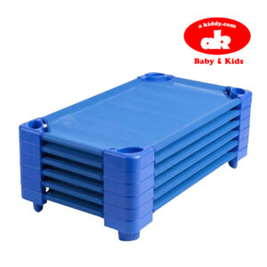 Akiddy Katil Kanak, Katil Taska, Children Stackable Cot, Mesh bed, Premium Quality - Set of 6pcs Made in Taiwan Blue Light Blue