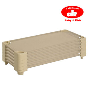 Akiddy Katil Kanak, Katil Taska, Children Stackable Cot, Mesh bed, Premium Quality - Set of 6pcs Made in Taiwan Natural Grey