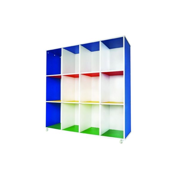 Multi-Coloured 12 Hole Cubby Shelf