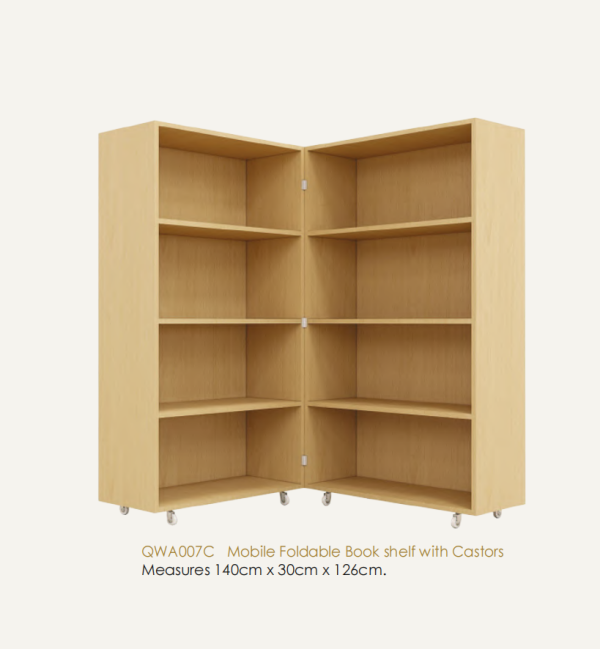 Mobile Foldable Bookshelf with Castors