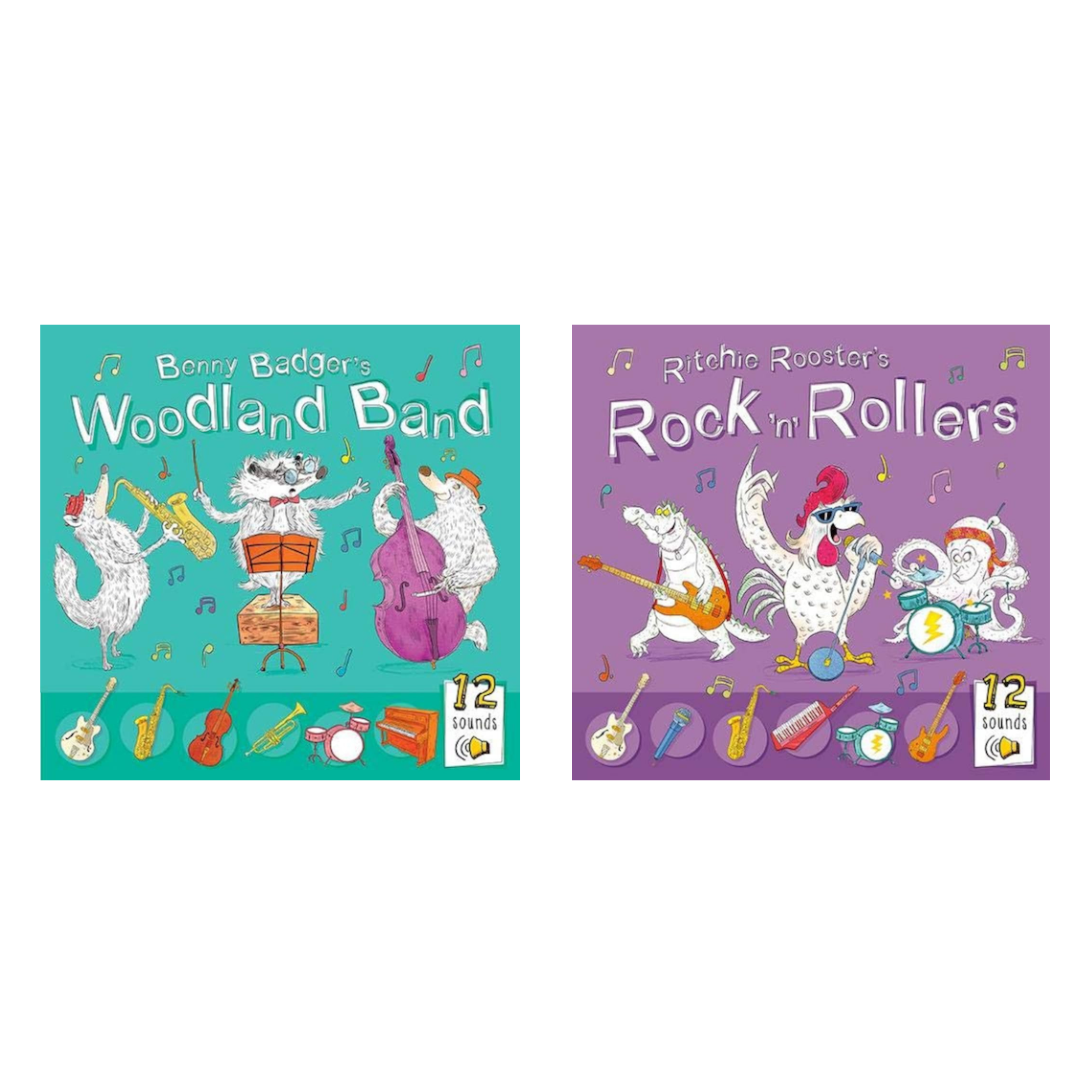 Children SOUND BOOKS hard cover woodland band / Rock n Rollers (Musical Learning) 動物管弦樂隊 兒童音樂故事發聲書 英文原版 音樂書