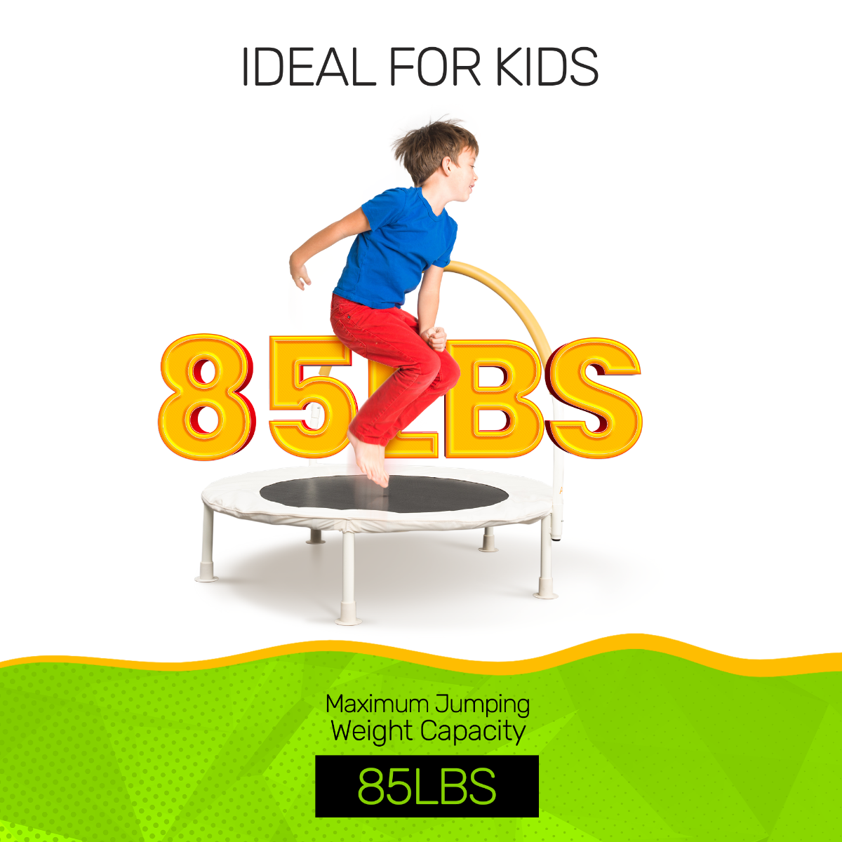 Jumpking Trampoline 36" bouncer with curve handle Ivory White Bouncer - Beige handle foam - Image 12