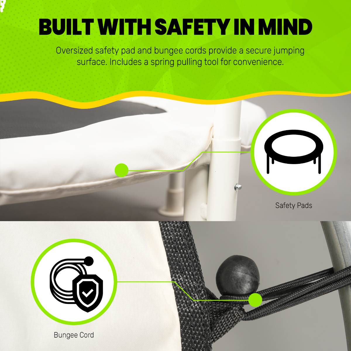 Jumpking Trampoline 36" bouncer with curve handle Ivory White Bouncer - Beige handle foam - Image 9