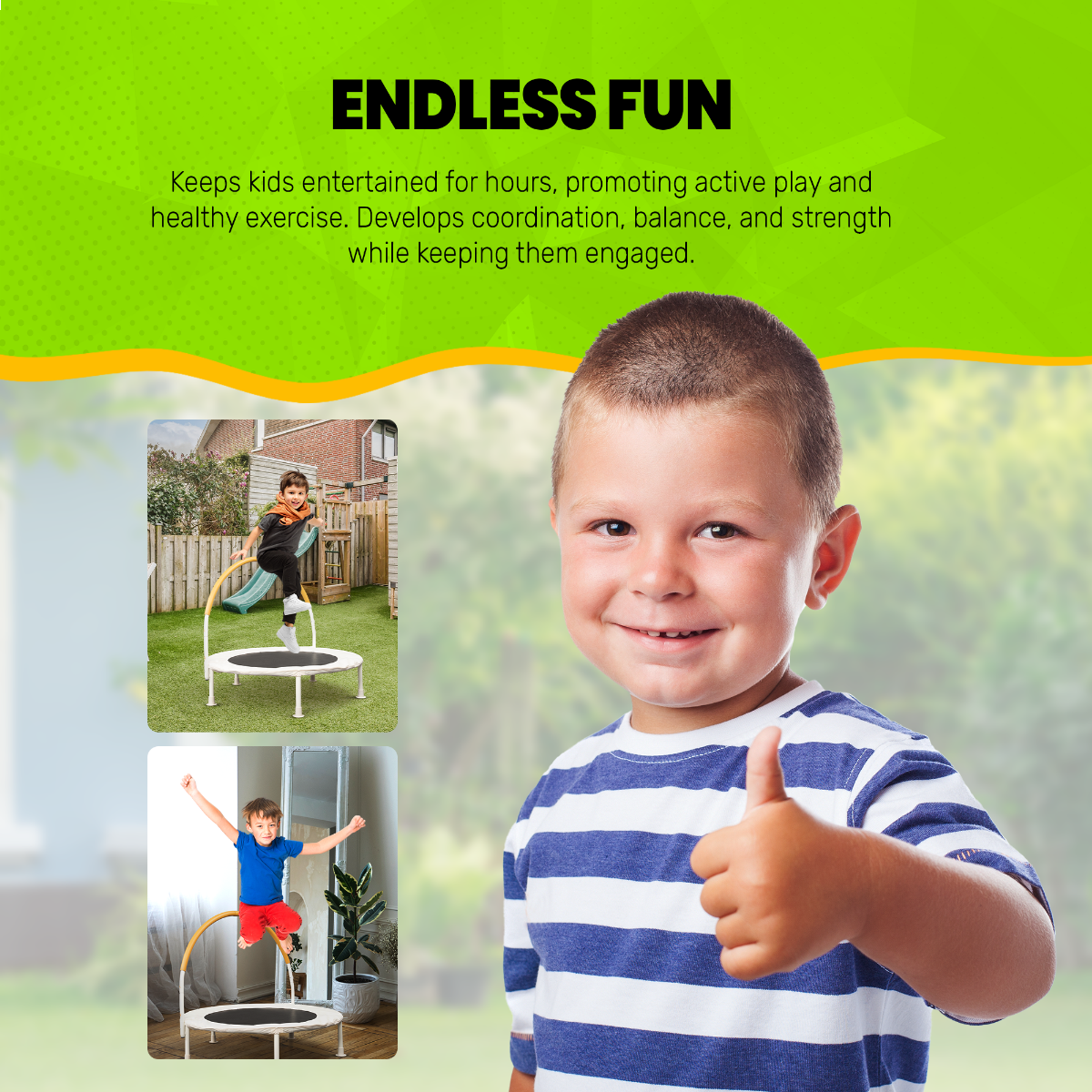 Jumpking Trampoline 36" bouncer with curve handle Ivory White Bouncer - Beige handle foam - Image 10