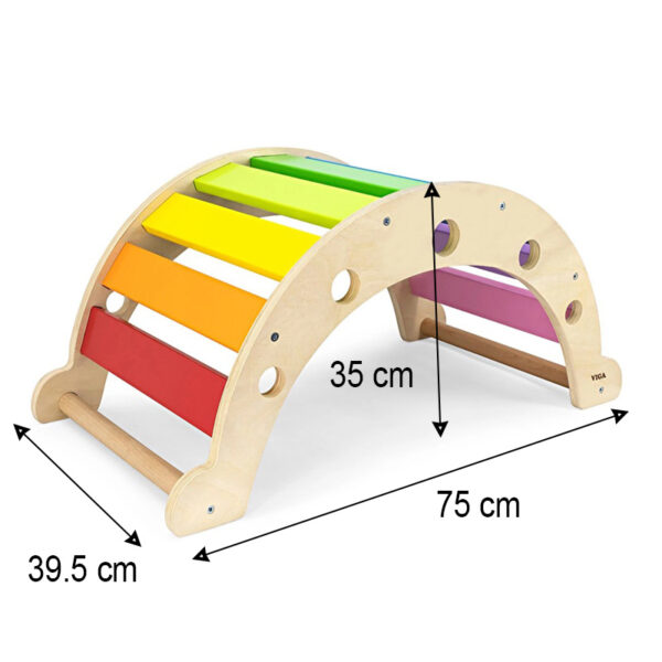 Viga Rainbow Rocker - Wooden Climber Rocker - Image 2