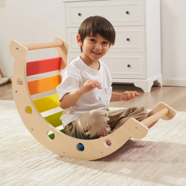 Viga Rainbow Rocker - Wooden Climber Rocker - Image 6