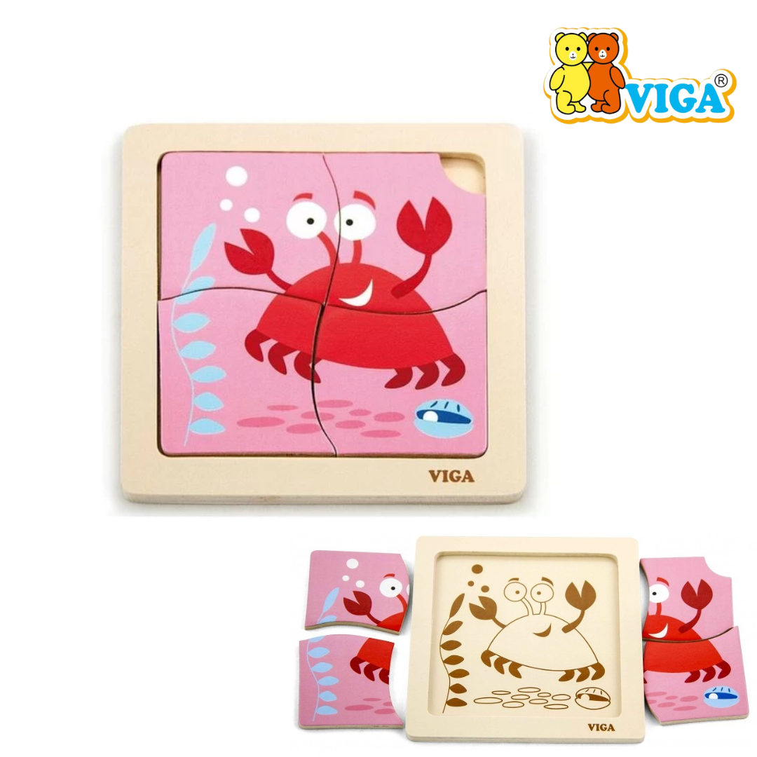 Viga - Handy Flat Puzzle ( Farm Animals | Wild Animals | Insects) - Image 4