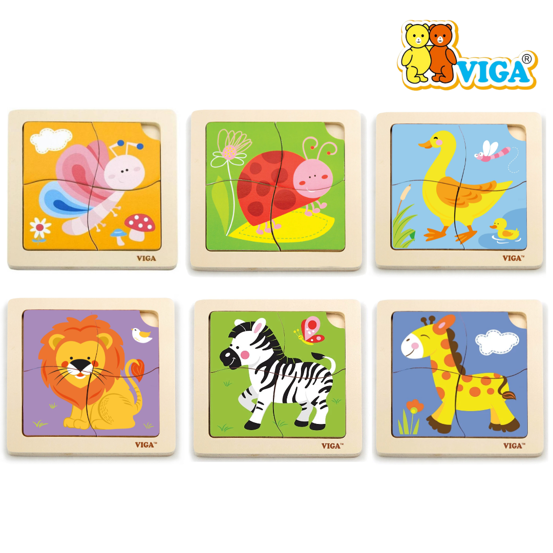 Viga - Handy Flat Puzzle ( Farm Animals | Wild Animals | Insects)