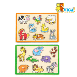 Viga - Knob Puzzle - Wild Animals | Farm Animals