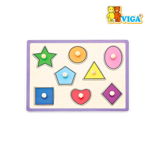 Viga - Knob Puzzle - Shapes & Colours