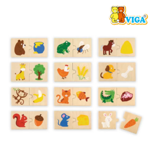 Viga - Learning Puzzle - Animal Feeding Puzzle Set